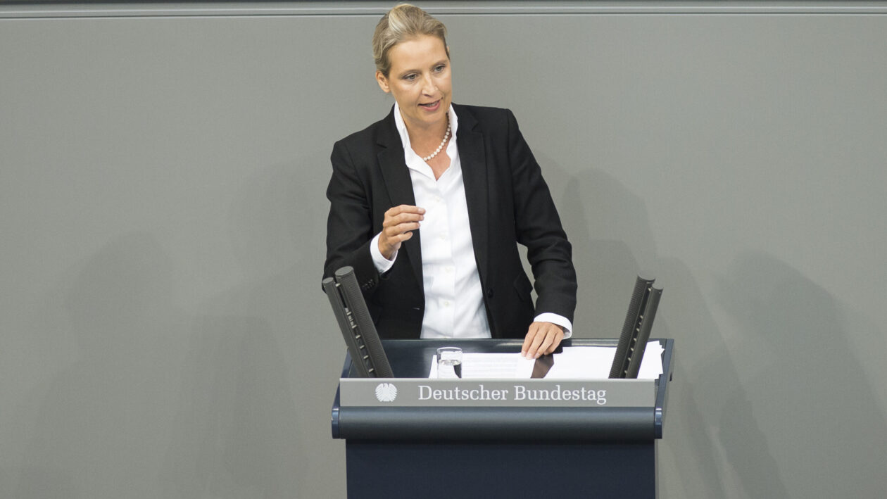 Dr. Alice Weidel, AfD, als erste Rednerin bei der Generalaussprache der Haushaltsdebatte. Simone M. Neumann/Deutscher Bundestag