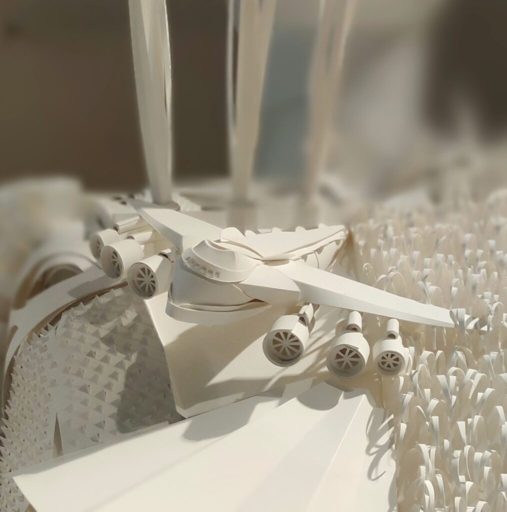 Papierskulptur von Asya Kozina im Museum Schloss Doberlug