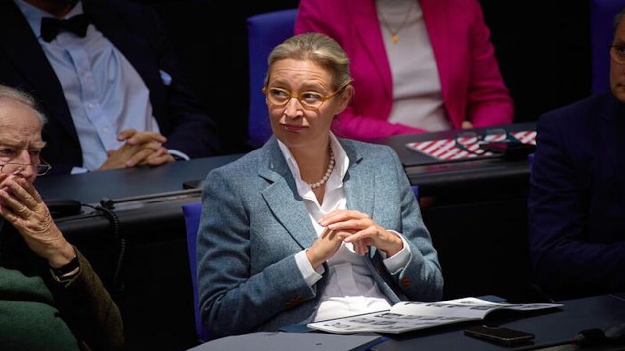 أليس فايدل خلال مشاركتها في الجلسة التأسيسية للبرلمان الألماني "البوندستاغ" (Foto: epd-bild/Christian Ditsch)


