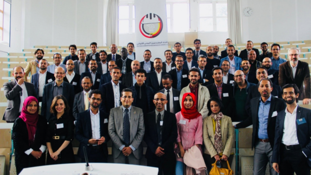 صورة جماعية من اللقاء الهندسي السنوي 2018 لاتحاد المهندسين الألماني اليمني - اللجنة الإعلامية