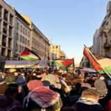 مظاهرة تضامنية مع فلسطين في الذكرى الثالثة للحرب على غزة